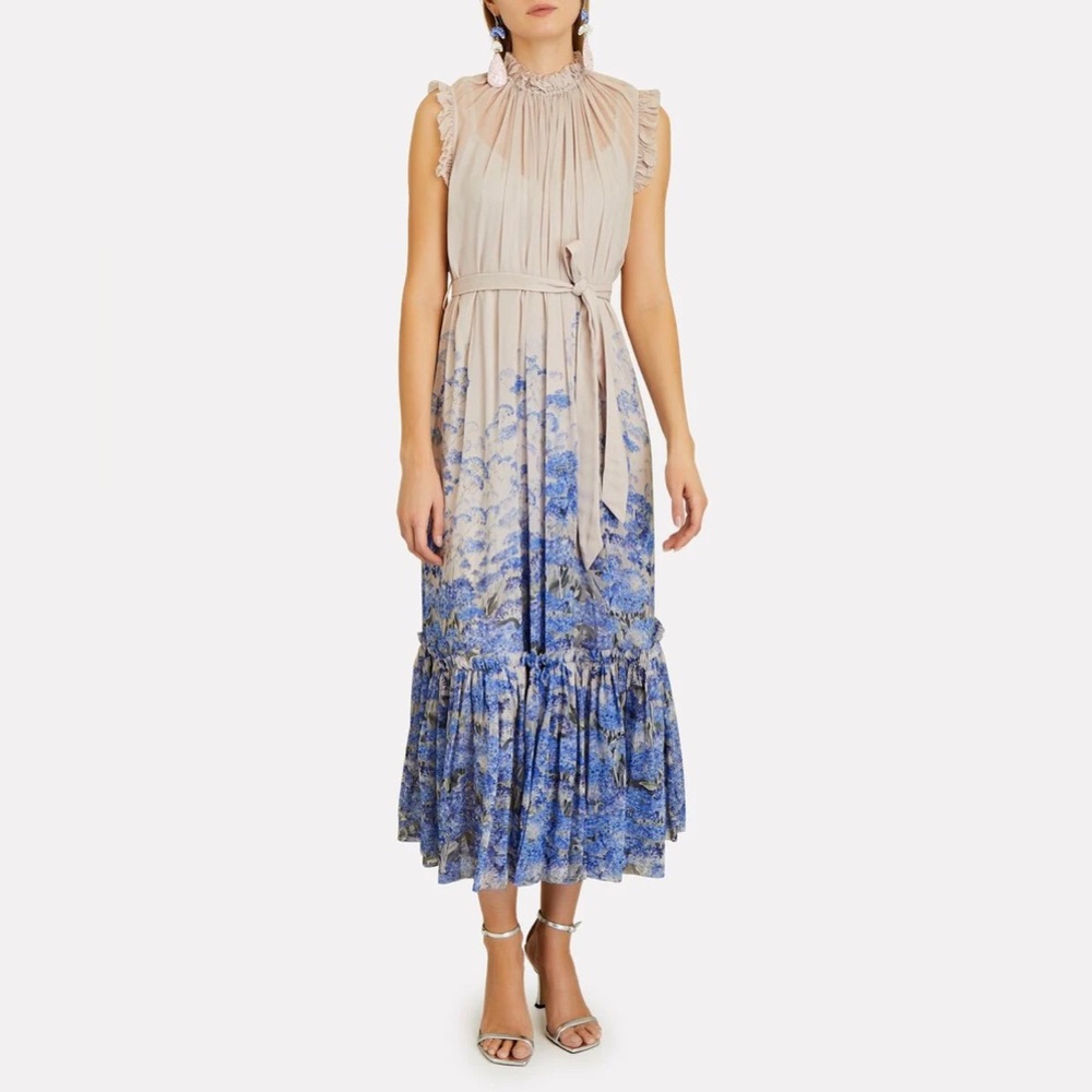 Zimmermann luminous sleeveless floral fill midi dress size 1